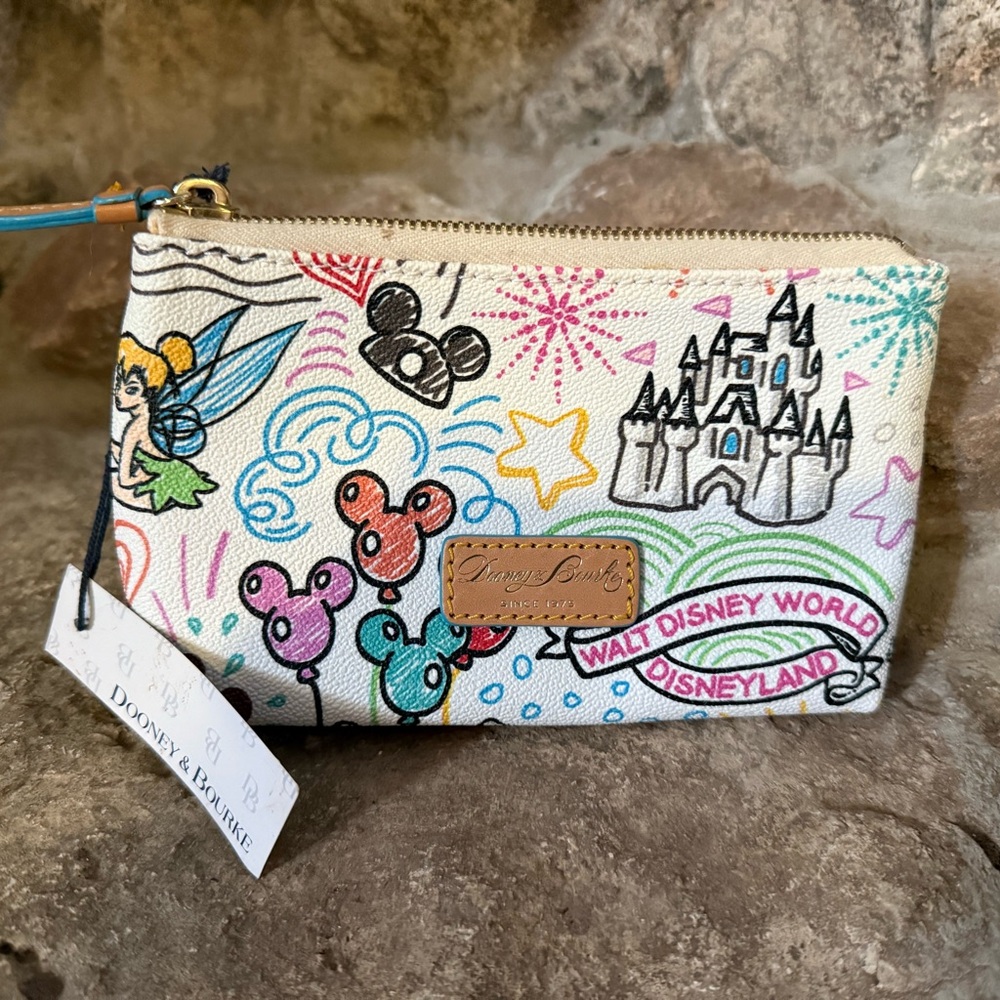 🎁 Disney Parks Multicolor Sketch Cosmetic Case by Dooney & Bourke